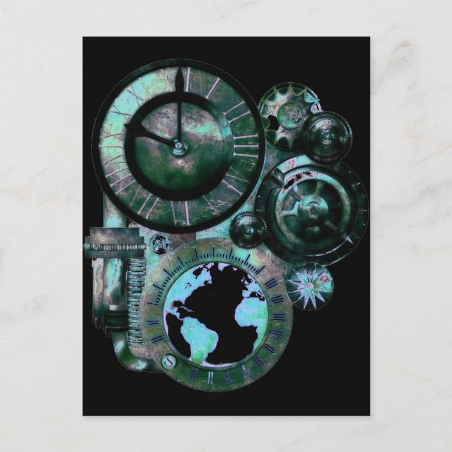 Steampunk Clock Postcard (Front)