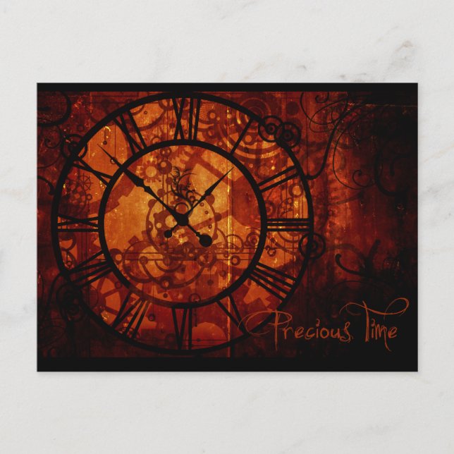 Steampunk clock postcard (Front)