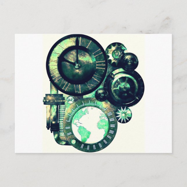 Steampunk Clock Postcard (Front)