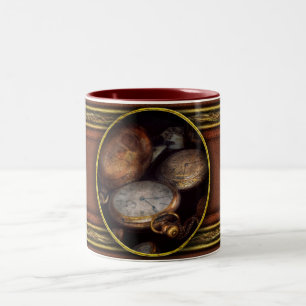 Steampunk - Clock - Time worn Two-Tone Coffee Mug
