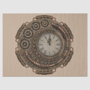 steampunk clock tissue paper