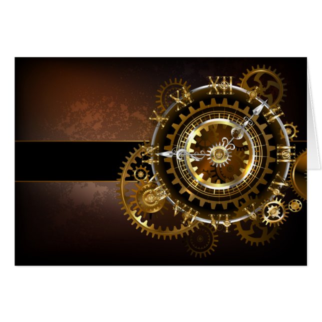Steampunk clock with antique gears (Front Horizontal)