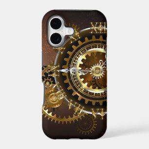Steampunk clock with antique gears