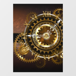 Steampunk clock with antique gears