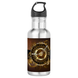 Steampunk clock with antique gears 532 ml water bottle
