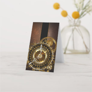 Steampunk clock with antique gears appointment card