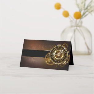 Steampunk clock with antique gears appointment card