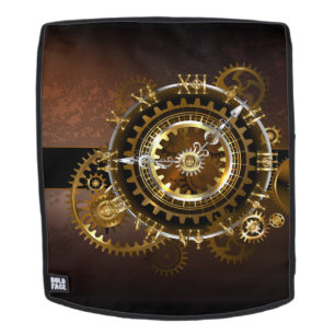 Steampunk clock with antique gears backpack