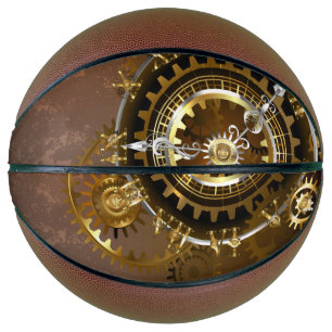 Steampunk clock with antique gears basketball