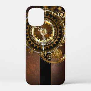 Steampunk clock with antique gears iPhone 12 mini case