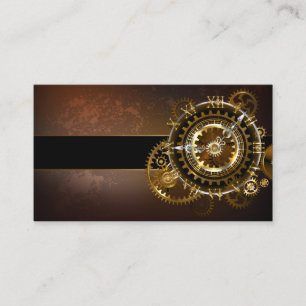 Steampunk clock with antique gears discount card