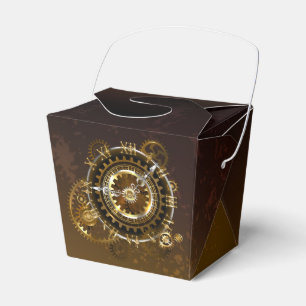 Steampunk clock with antique gears favour box