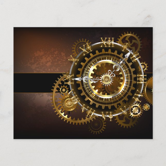Steampunk clock with antique gears flyer (Front)