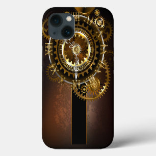 Steampunk clock with antique gears iPhone 13 case