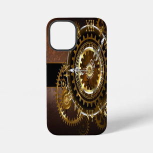 Steampunk clock with antique gears iPhone 12 mini case