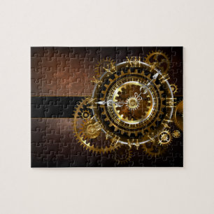 Steampunk clock with antique gears jigsaw puzzle