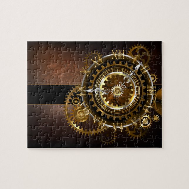 Steampunk clock with antique gears jigsaw puzzle (Horizontal)