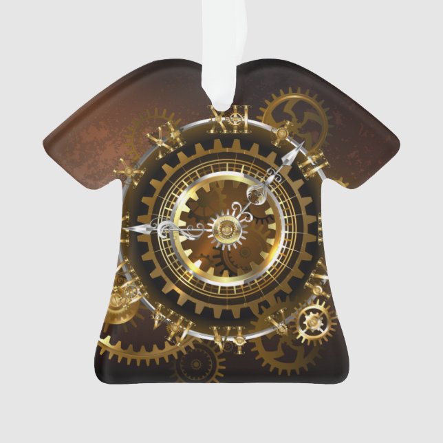 Steampunk clock with antique gears ornament (Front)