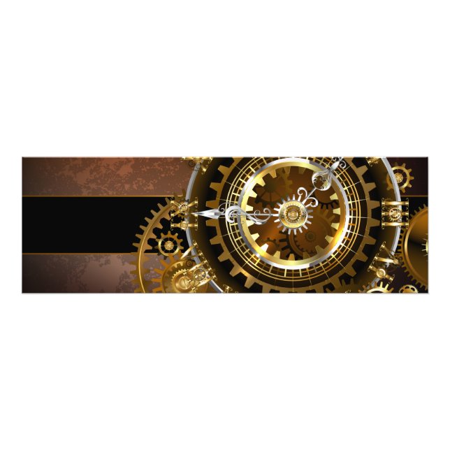 Steampunk clock with antique gears photo print (Front)