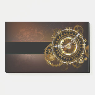 Steampunk clock with antique gears post-it notes