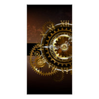 Steampunk clock with antique gears
