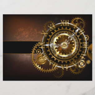 Steampunk clock with antique gears programme