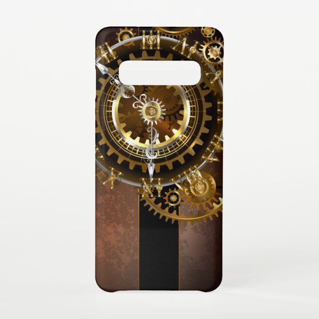 Steampunk clock with antique gears samsung galaxy case (Back)