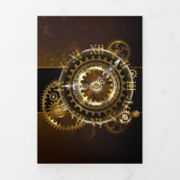 Steampunk clock with antique gears
