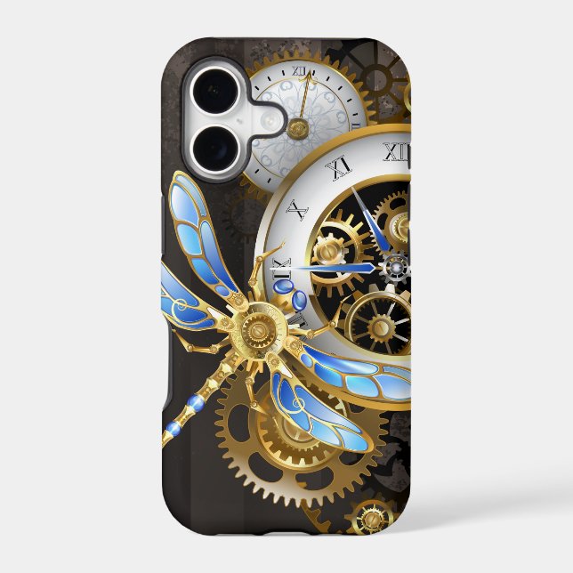 Steampunk Clock with Mechanical Dragonfly (Back)