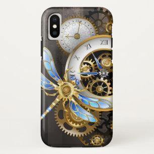 Steampunk Clock with Mechanical Dragonfly Case-Mate iPhone Case