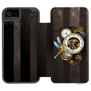 Steampunk Clock with Mechanical Dragonfly Incipio Watson™ iPhone 5 Wallet Case