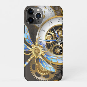 Steampunk Clock with Mechanical Dragonfly iPhone 11Pro Case
