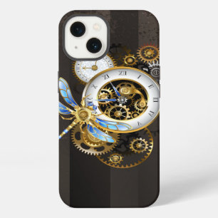 Steampunk Clock with Mechanical Dragonfly iPhone 13 Case