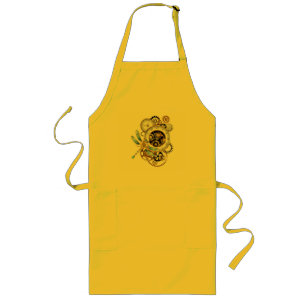 Steampunk Clock with Mechanical Dragonfly Long Apron