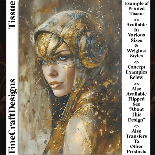 Steampunk Clockpunk Metallic Woman CV3 Decoupage Tissue Paper