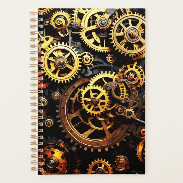 Steampunk Clockwork Gears 1004 Planner (Front)