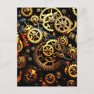 Steampunk Clockwork Gears 1004 Postcard