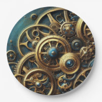 Steampunk Clockwork Gold and Teal