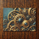 Steampunk Clockwork Gold and Teal Tissue Paper<br><div class="desc">Gold clockwork glistens against a teal background in this elegant steampunk design bringing a vivid industrial feel to modern art.  This is perfect for crafts like decoupage!</div>