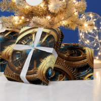 Steampunk Clockwork Gold and Teal