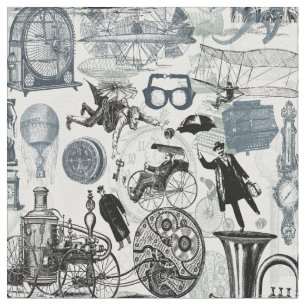 Steampunk Collage #2 - Novelty Fabric