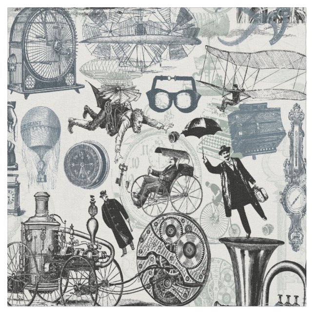 Steampunk Collage #2 - Novelty Fabric (Close Up)