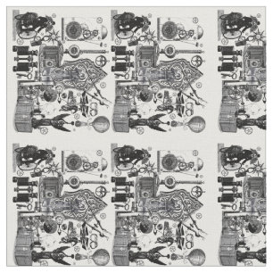 Steampunk Collage #3 - Novelty Fabric