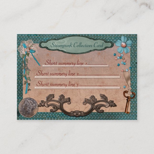 Steampunk Collectives for Web or Local Business Card (Front)