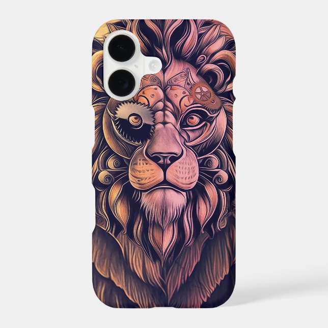 Steampunk Colour Gradient Rustic Lion (Back)