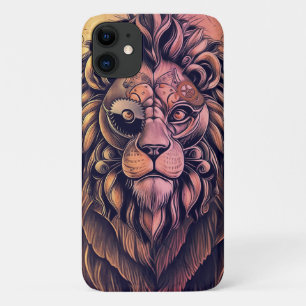 Steampunk Colour Gradient Rustic Lion Case-Mate iPhone Case