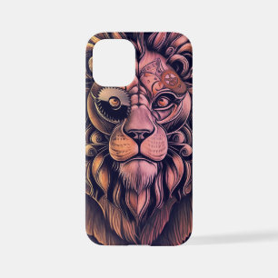 Steampunk Colour Gradient Rustic Lion iPhone 12 Mini Case