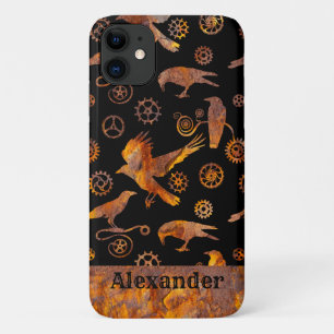 Steampunk Colourful Rusty Gears and Crows Custom Case-Mate iPhone Case