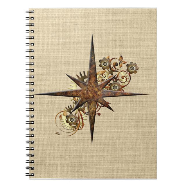 Steampunk Compass Star Notebook (Front)