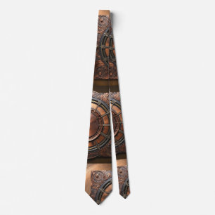 Steampunk Copper Time Face Tie